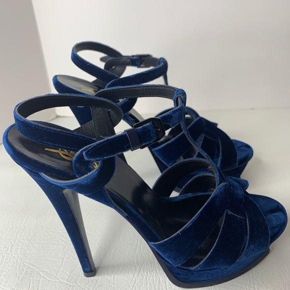 YSL Blue Tribute Heels “SOLD” - Picture 3 of 7